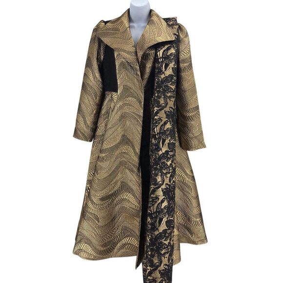 MAKING THE CUT Women's Standard Metallic Jaquard Coat & Scarf - Picture 4 of 8